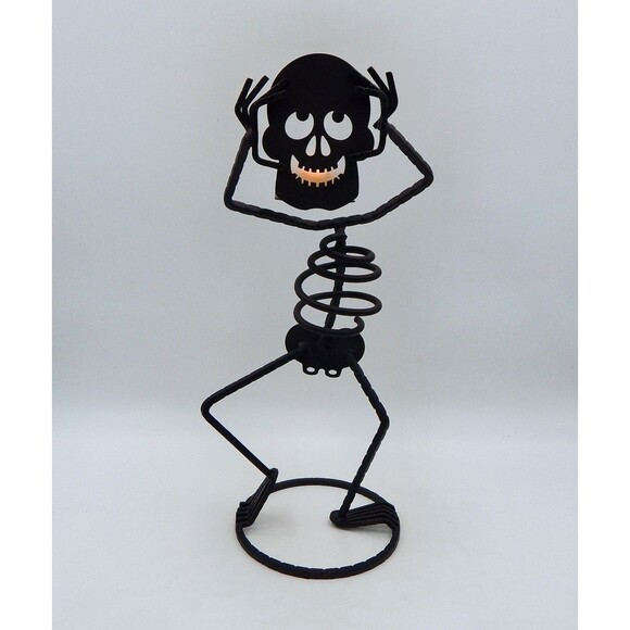 PartyLite Mr. Bones Metal Skeleton Halloween Tealight Candle Holder Retired - Picture 3 of 15